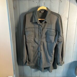 Blue B Collection Men's Dark Gray Shirt Jacket | Size Large